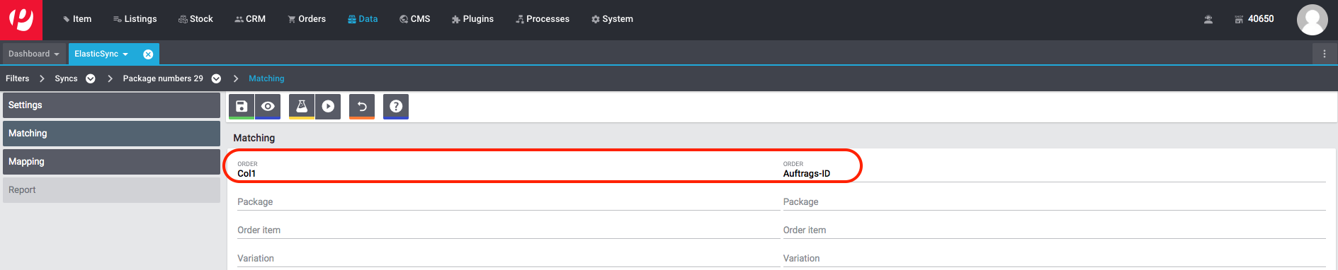 BP package numbers column orderid