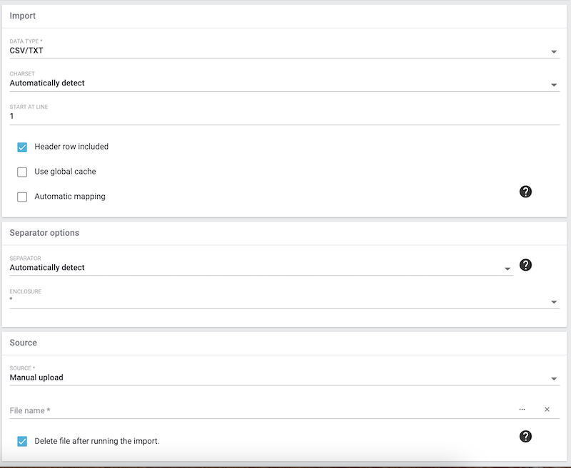 bp postings import import settings