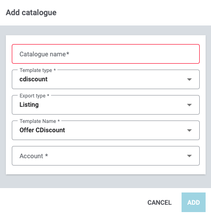 catalogue listing