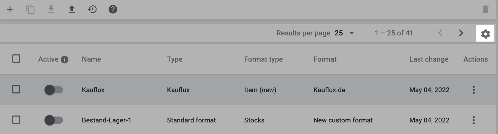 catalogue overview customise