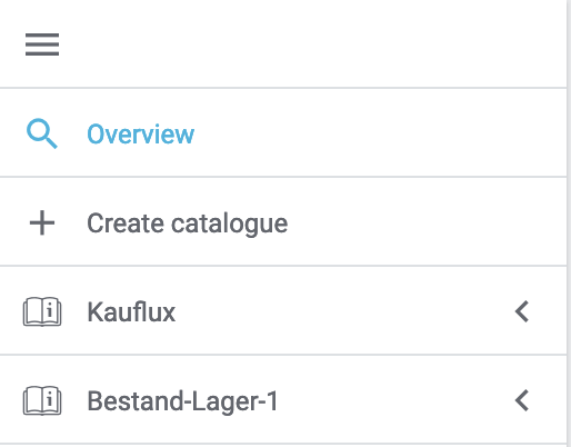 catalogue overview navigation