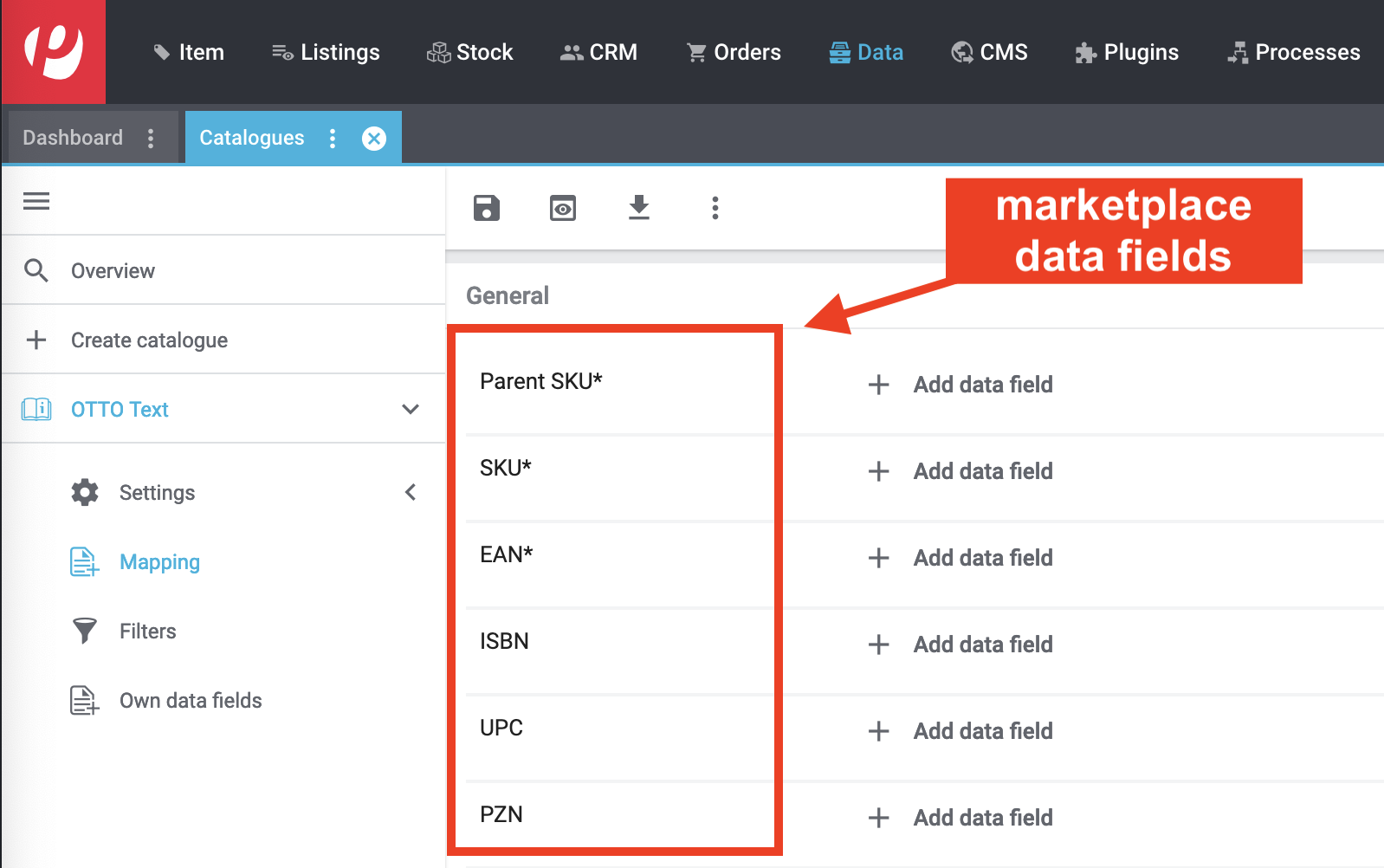 marketplace data fields