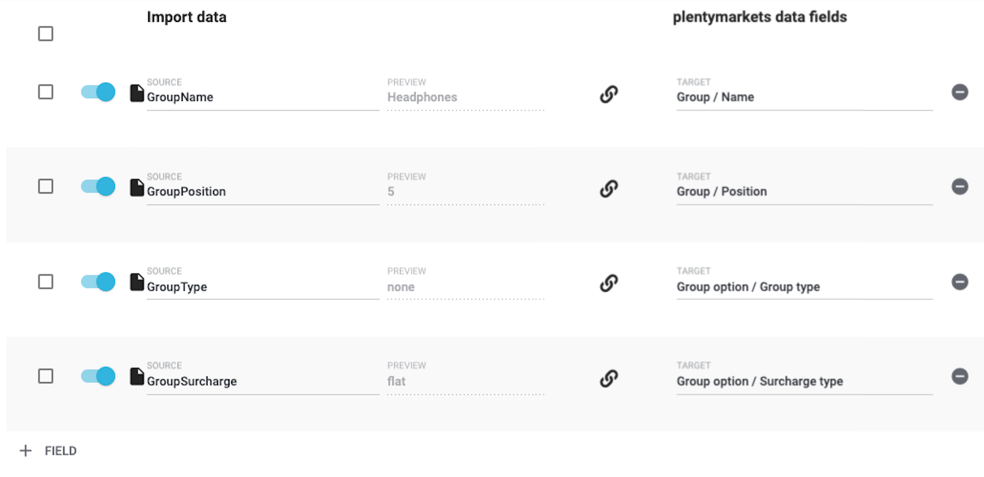 properties import group mapping