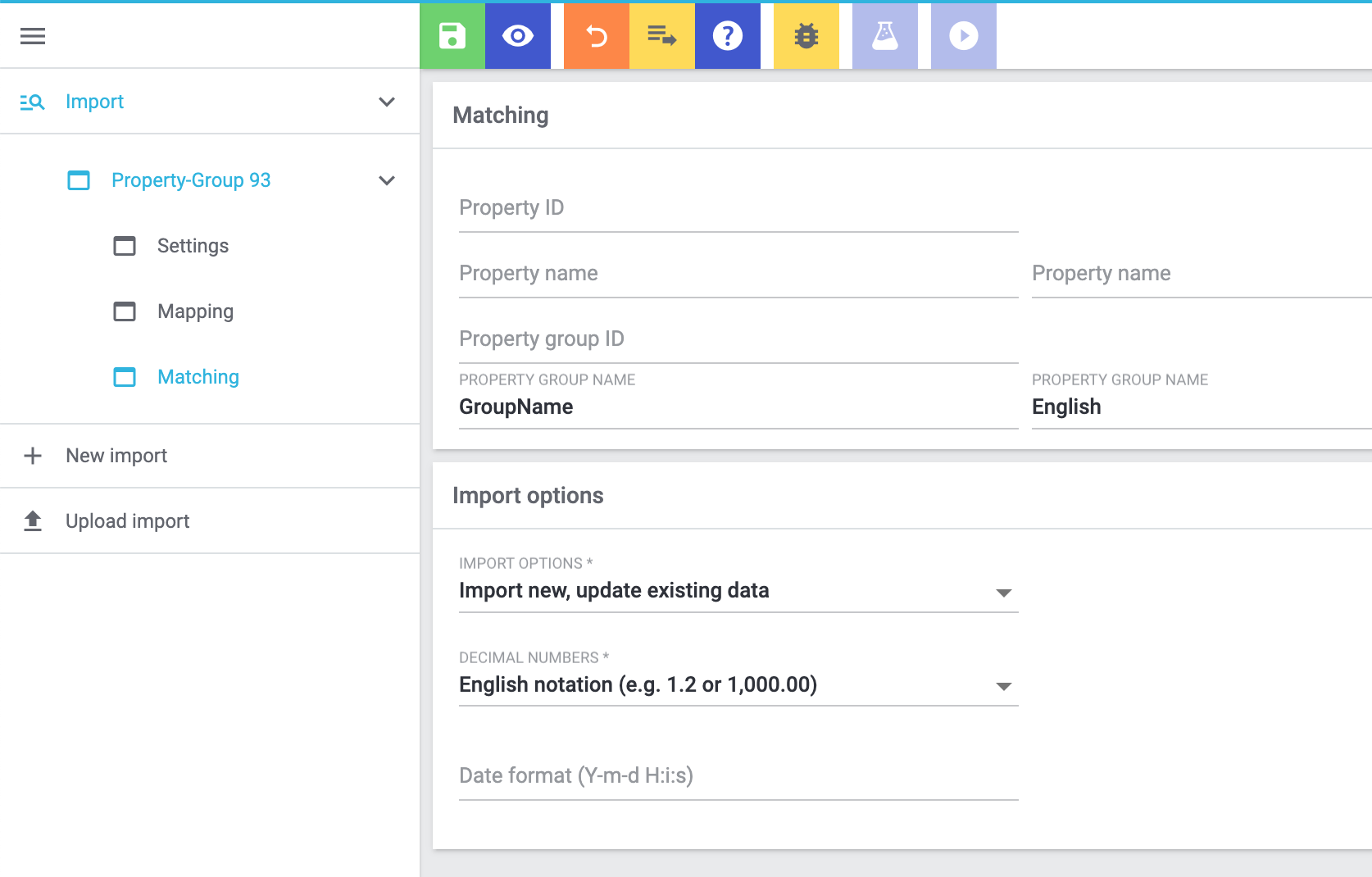 properties import group matching