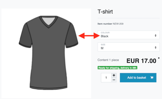 attribute variants images plentyshop