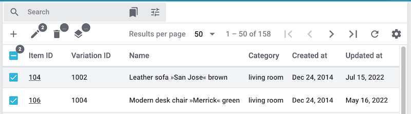 search overview toolbar