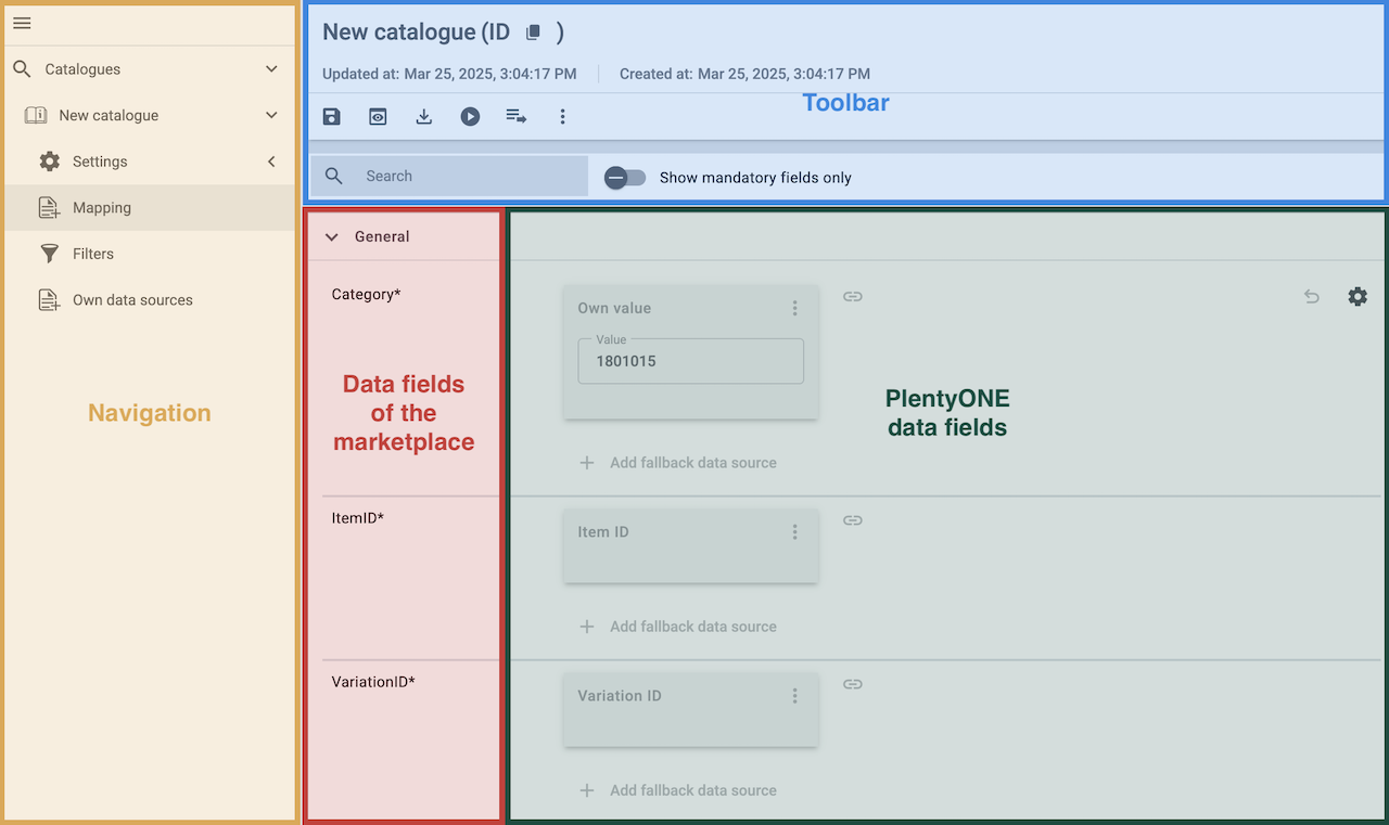 catalogue menu colours