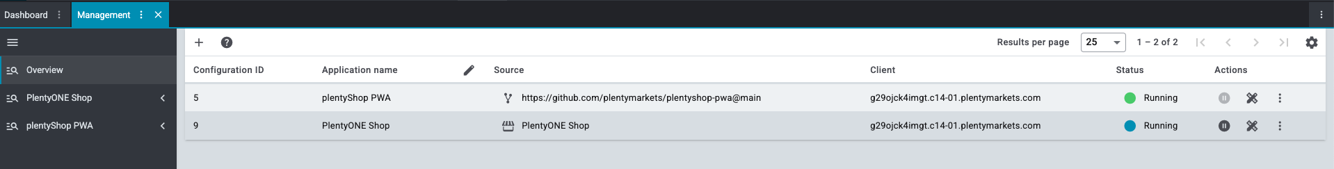 shop overview ui
