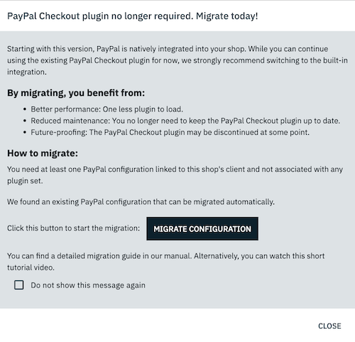 shop paypal popup