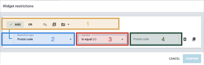 EN Settings Orders Docbuilder conditions in widget
