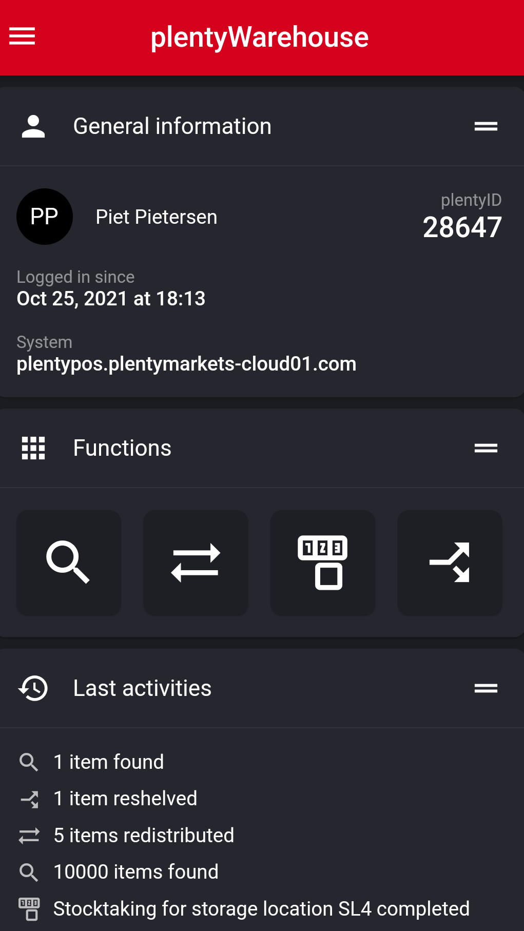 dashboard en dark